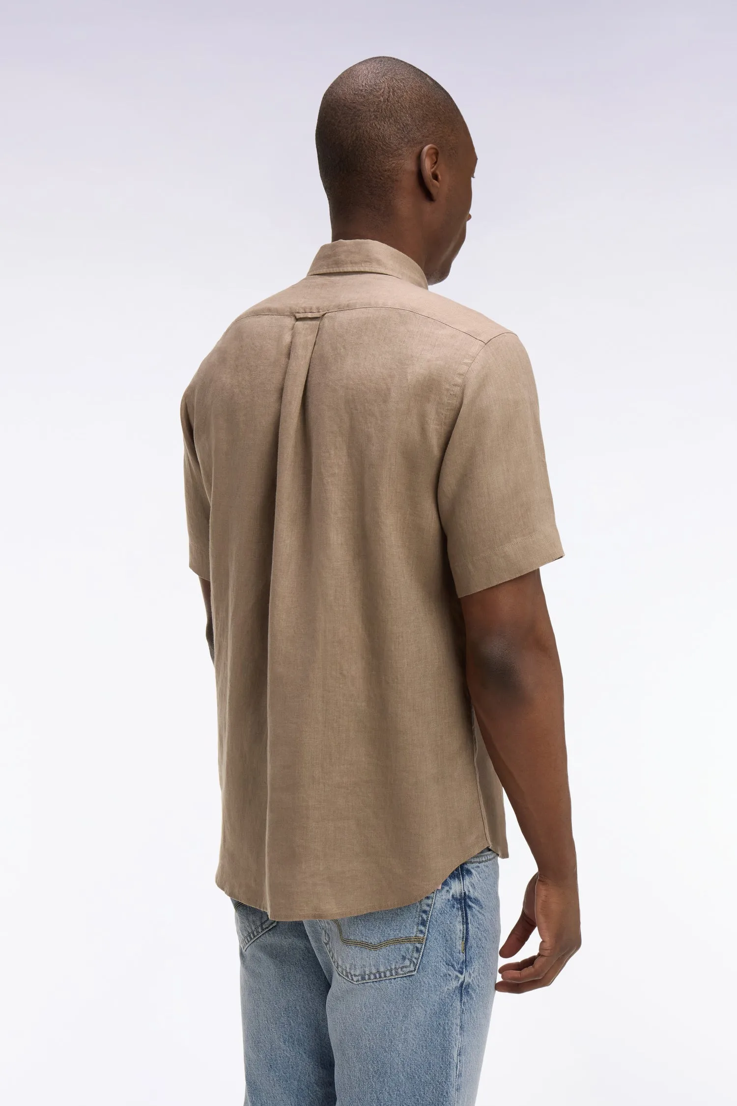 Chemise à manches courtes en lin marron sold by Eden Park product image thumbnail 5