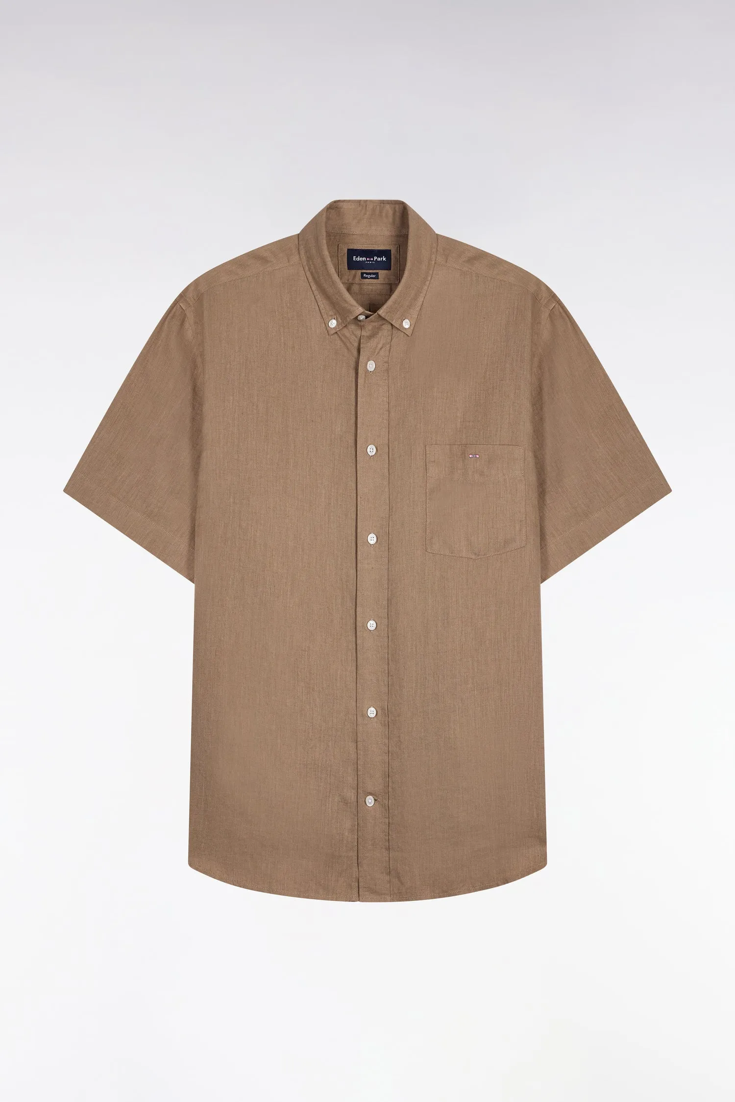 Chemise à manches courtes en lin marron sold by Eden Park product image thumbnail 2