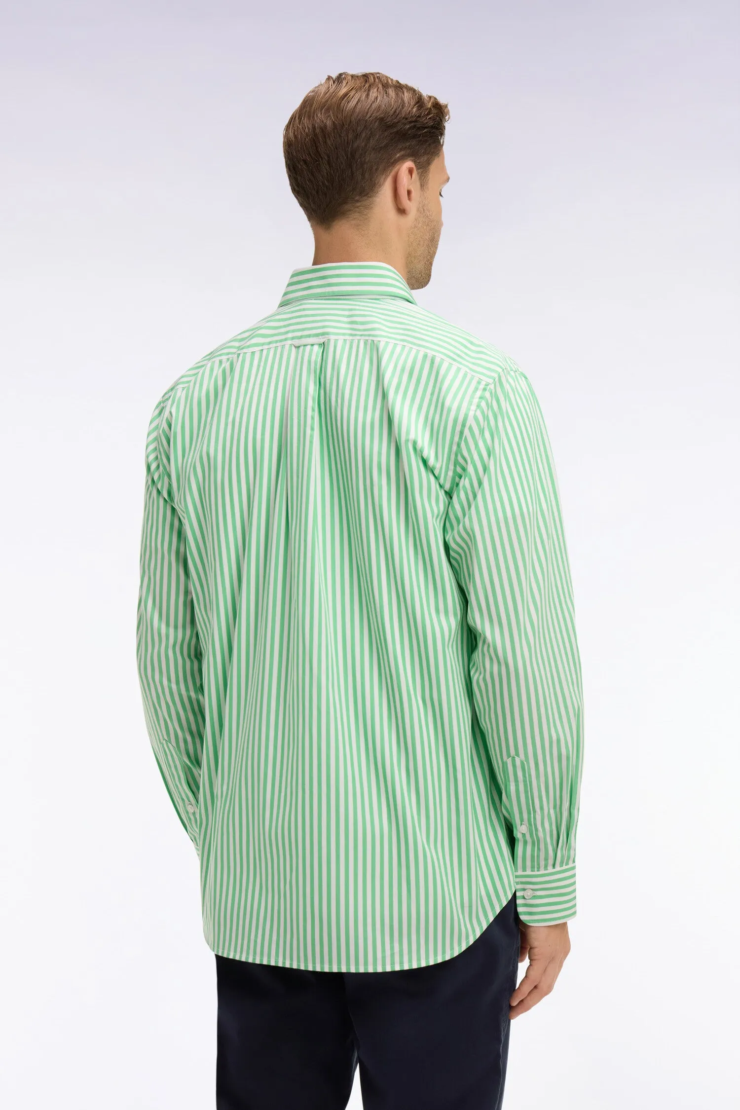 Chemise en coton vert clair à rayures bâtons sold by Eden Park product image thumbnail 5