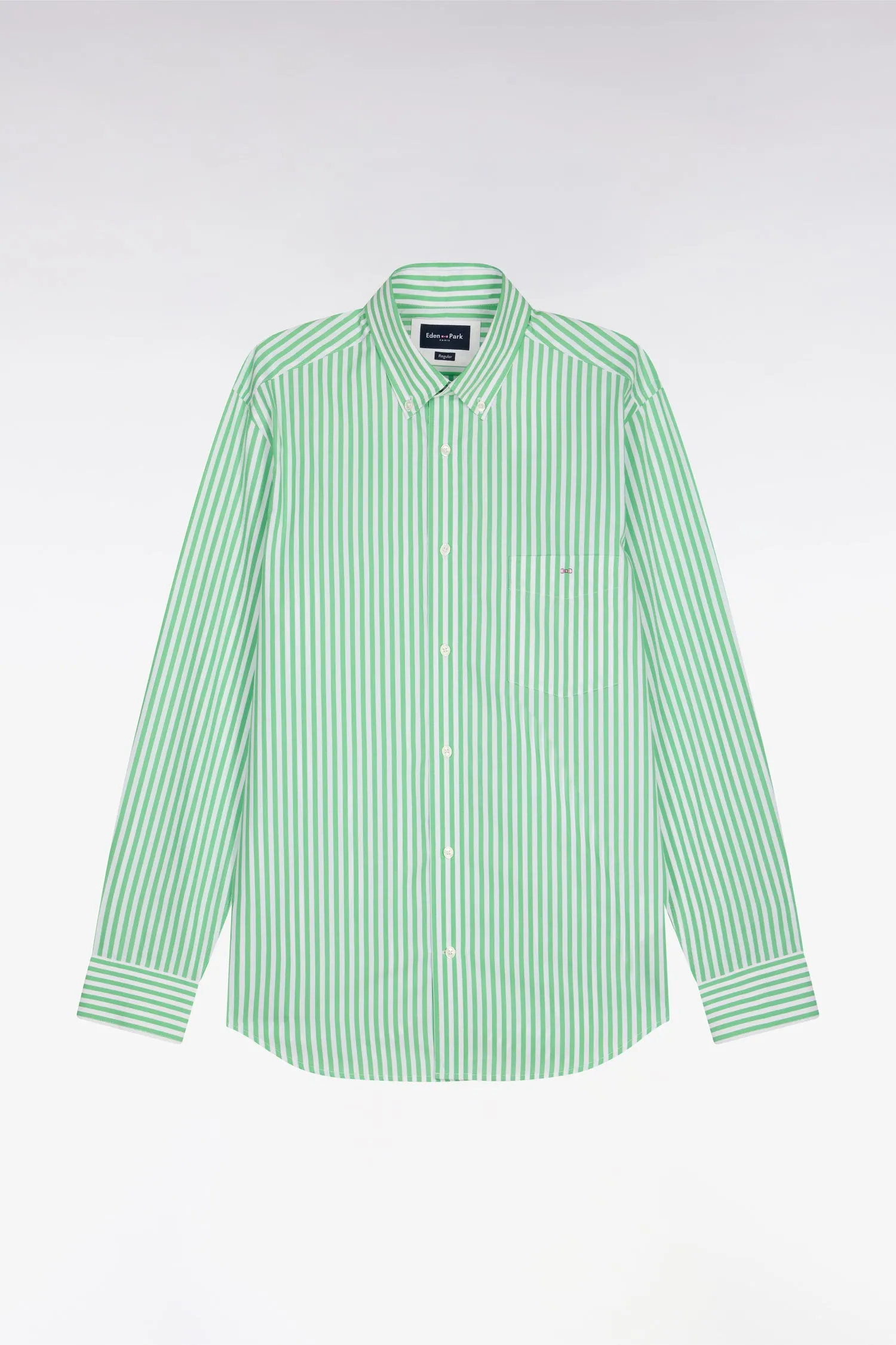 Chemise en coton vert clair à rayures bâtons sold by Eden Park product image thumbnail 2