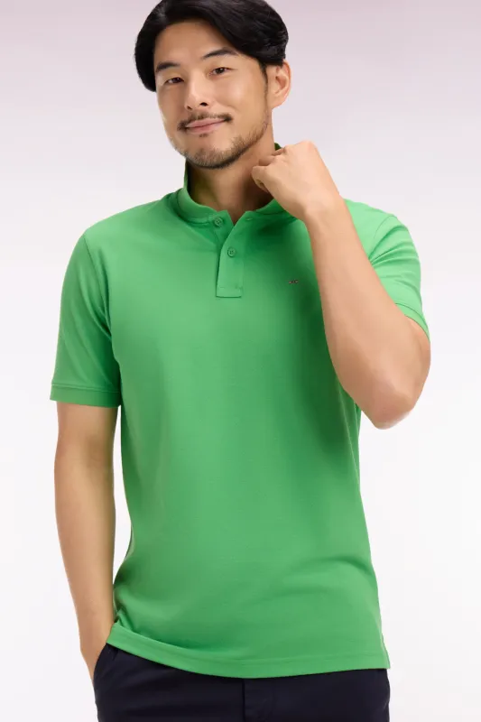 Polo à manches courtes en coton vert coupe regular made by Eden Park