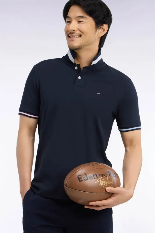 Polo manches courtes en coton marine coupe droite made by Eden Park