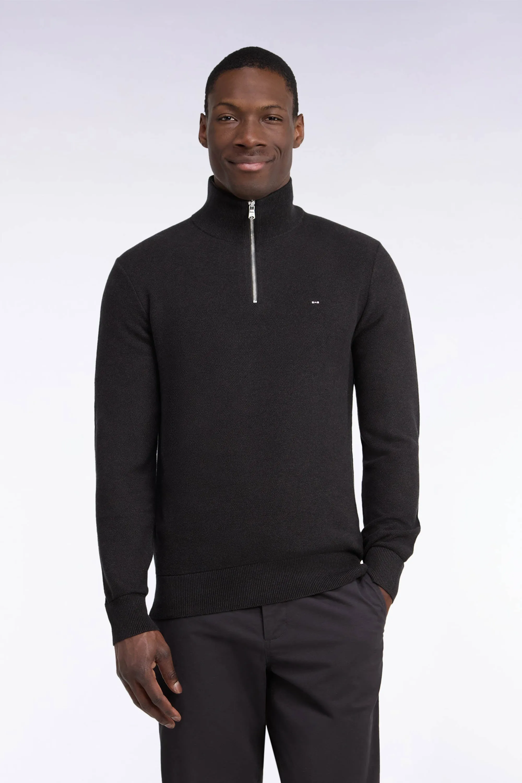Pull col camionneur en coton marron coupe droite sold by Eden Park product image thumbnail 3