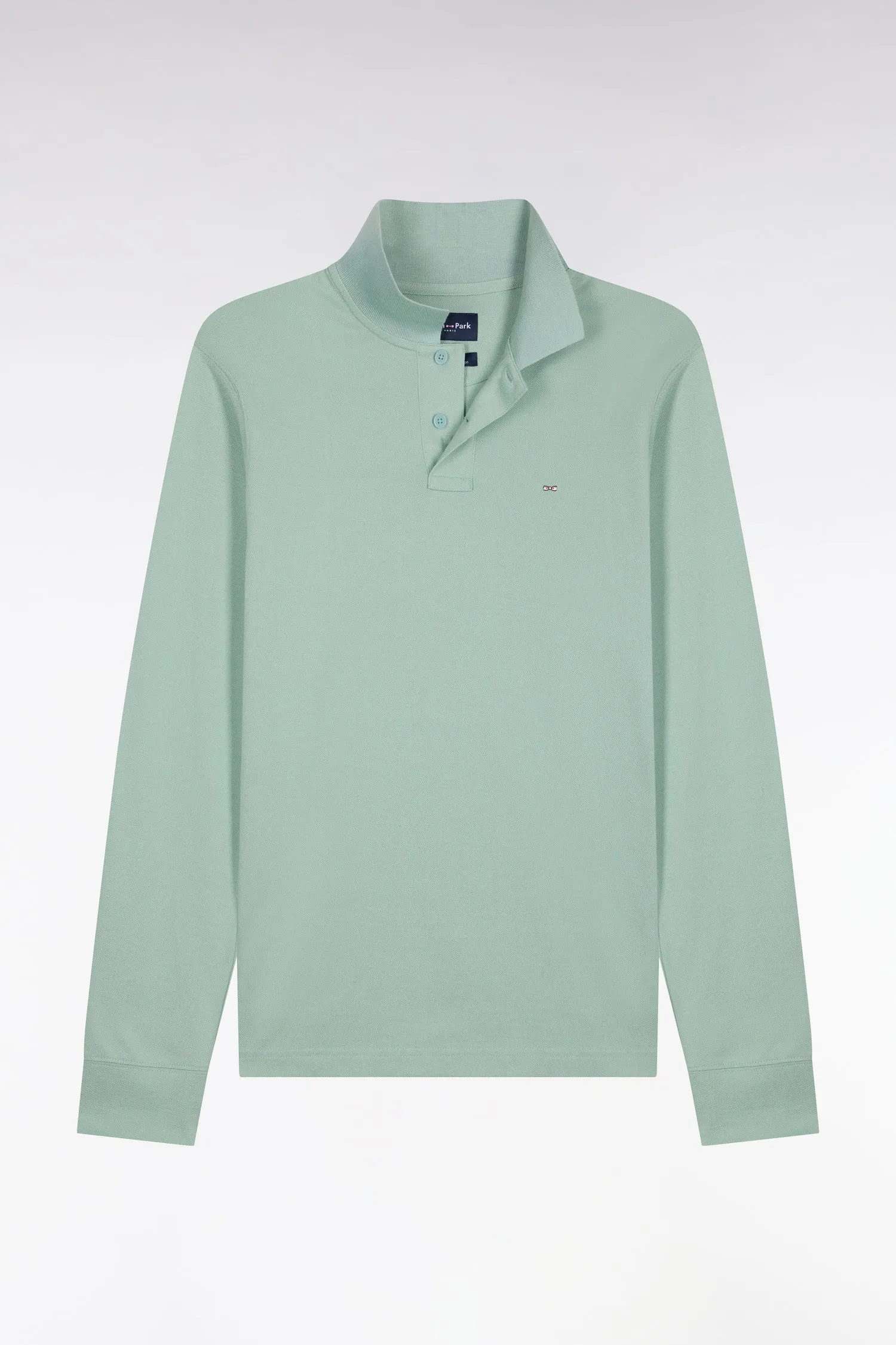 Polo manches longues en coton Pima vert coupe droite sold by Eden Park product image thumbnail 2