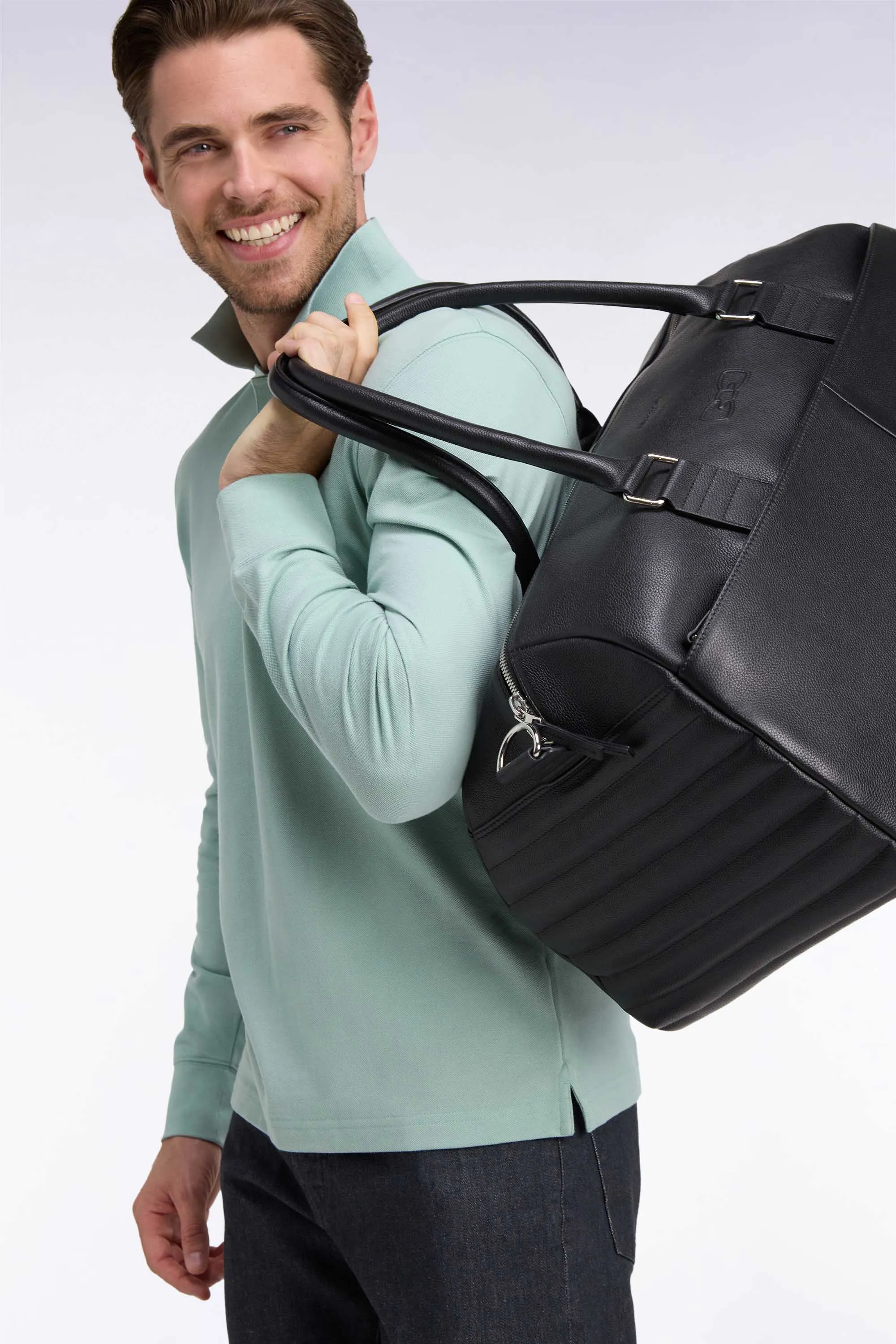Polo manches longues en coton Pima vert coupe droite sold by Eden Park
