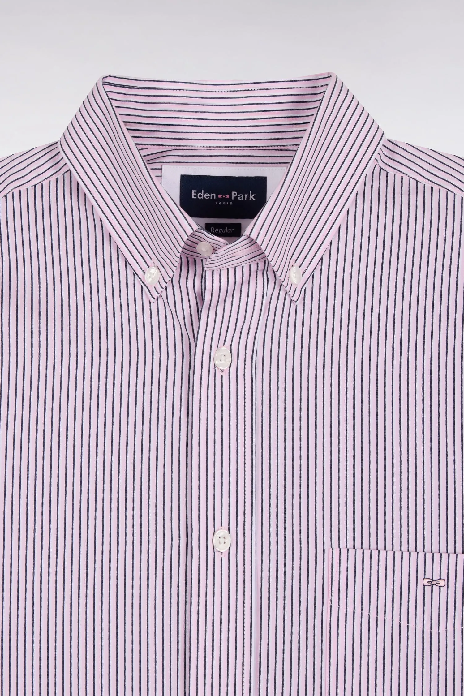 Chemise en coton à rayures rose coupe droite sold by Eden Park product image thumbnail 4