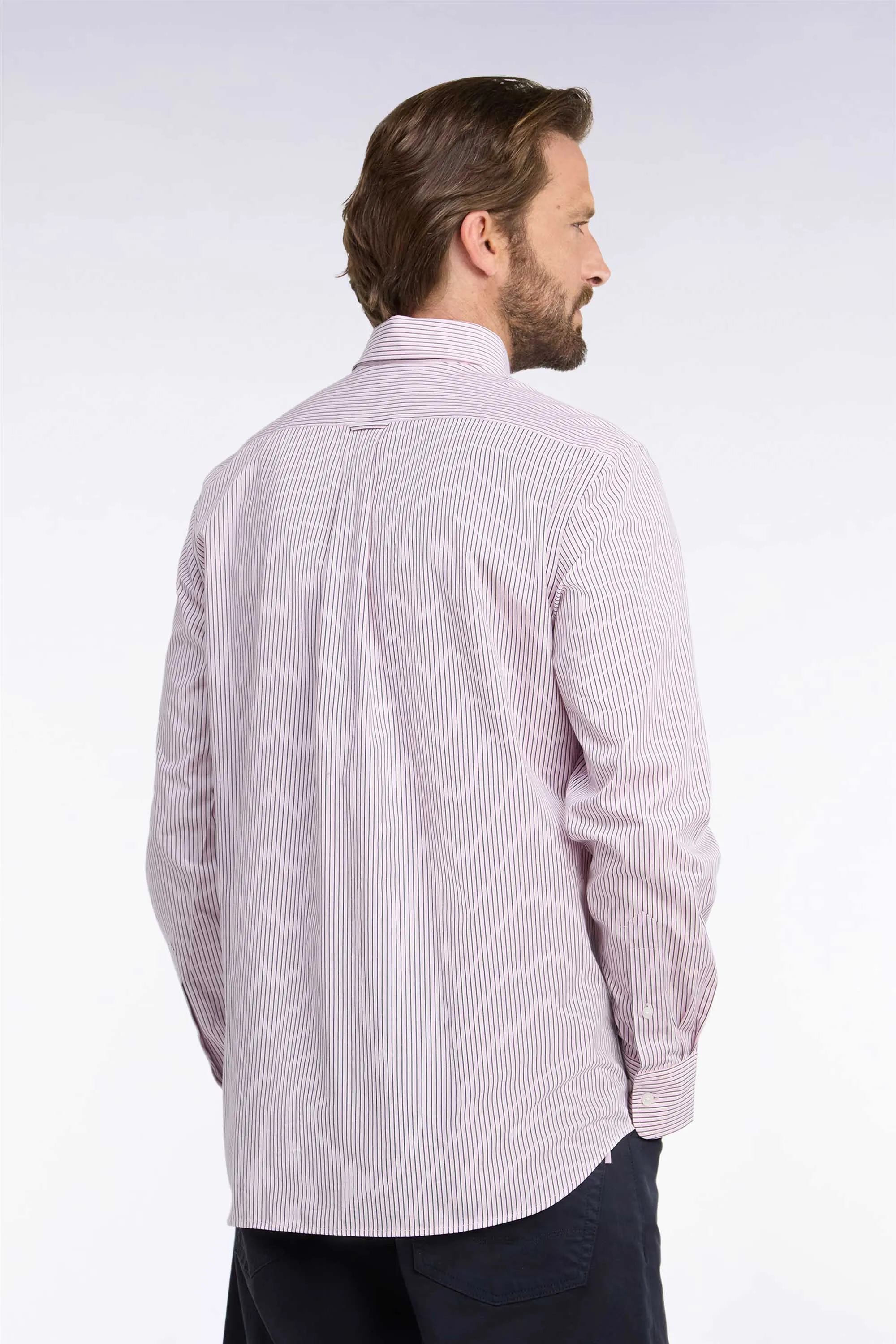 Chemise en coton à rayures rose coupe droite sold by Eden Park product image thumbnail 5