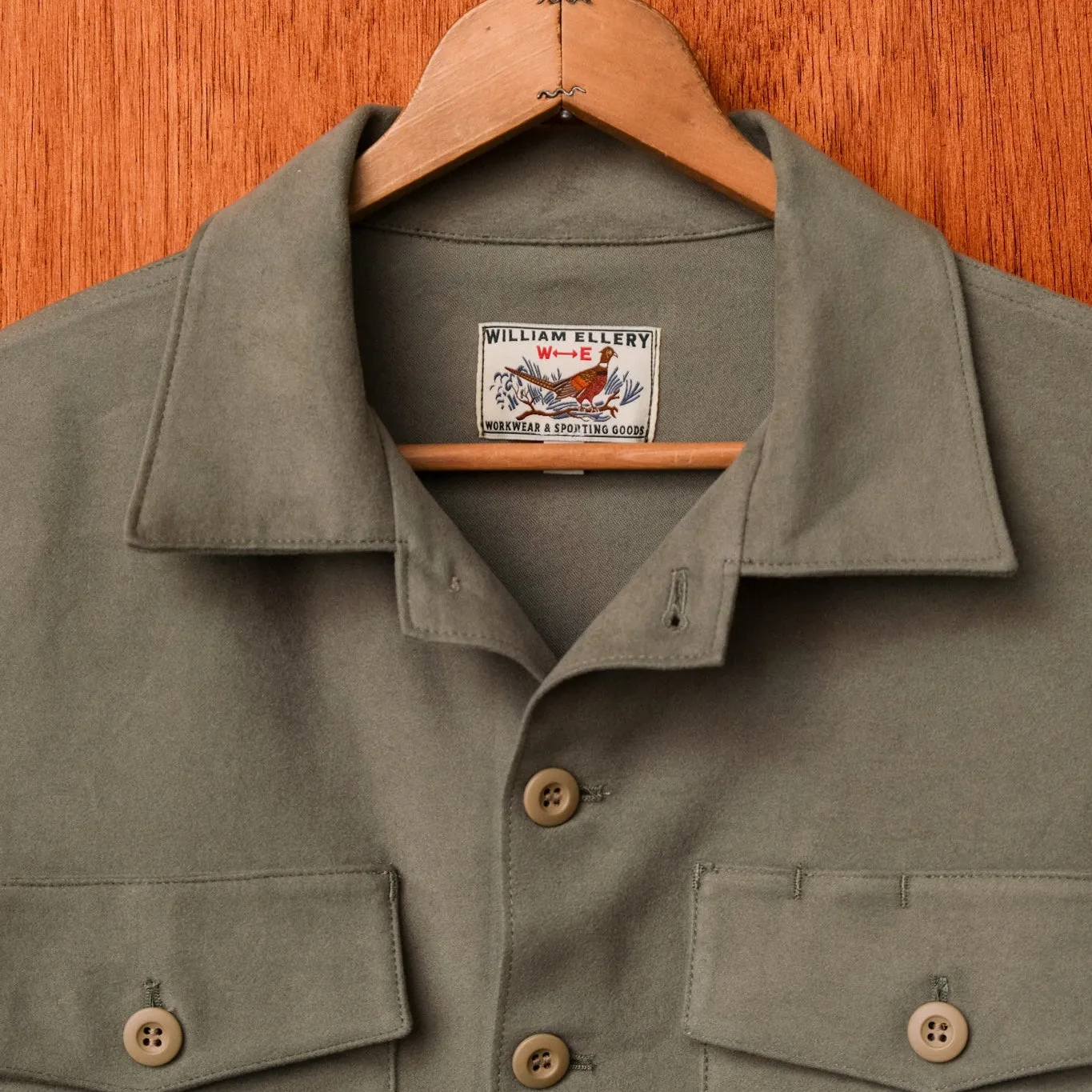 Crewman Collar Shirt (Chamois Green) sold by William Ellery product image thumbnail 3