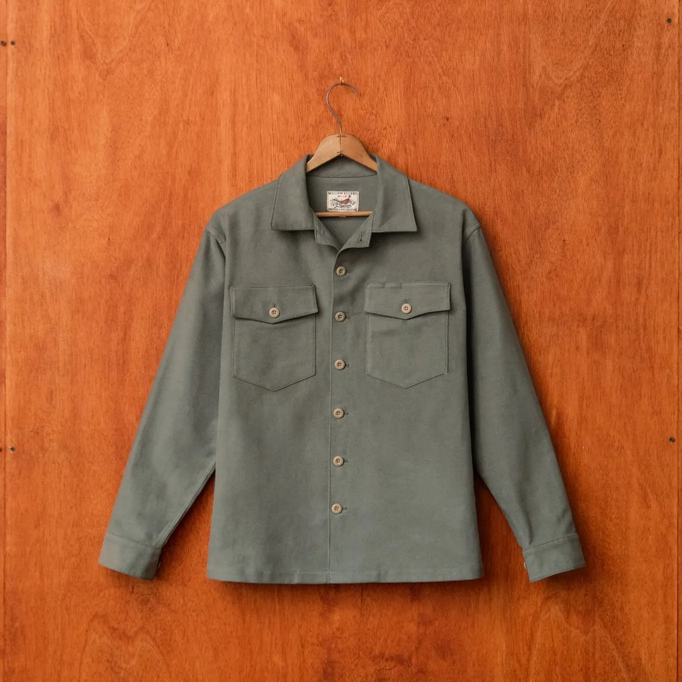 Crewman Collar Shirt (Chamois Green) sold by William Ellery product image thumbnail 4
