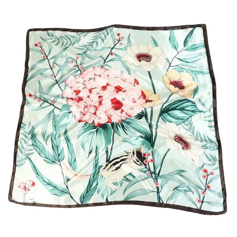 Vintage Boho Floral Scarf with light green base sold by Boho Mood product image thumbnail 2