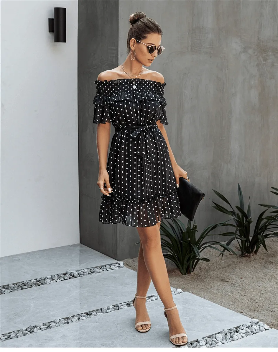 Boho Black Mini Dress with Polka Dots sold by Boho Mood product image thumbnail 2