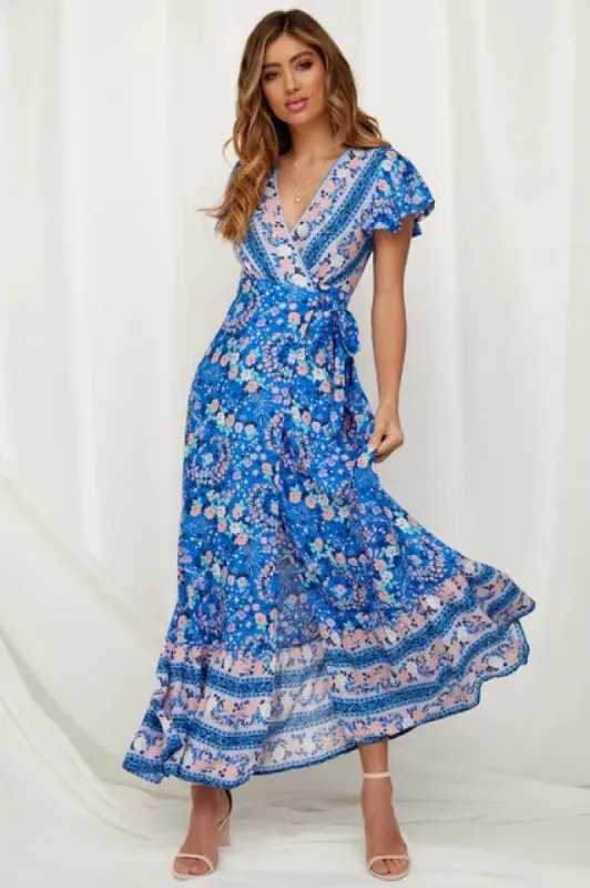 Blue Boho Maxi Dress sold by Boho Mood