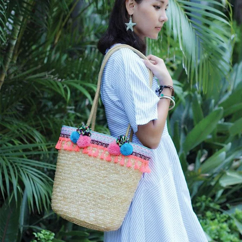 Picnic Boho Straw Bag sold by Boho Mood
