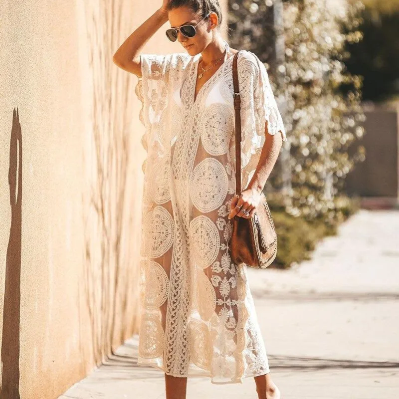 Boho Lace Beach Dress sold by Boho Mood