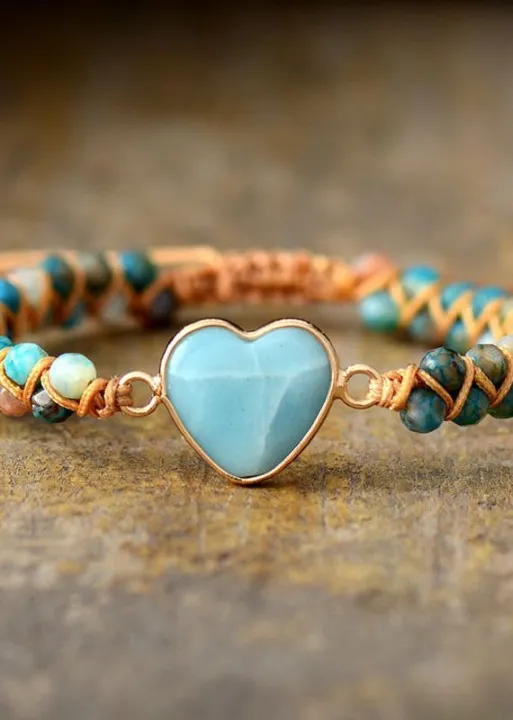 Boho Bracelet - Blue Heart sold by Boho Mood