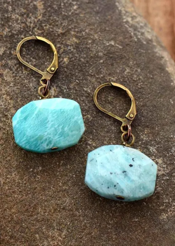 Boho Dangle Earrings Blue Amazonite sold by Boho Mood