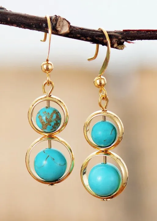 Gold Boho Dangle Earrings sold by Boho Mood product image thumbnail 4