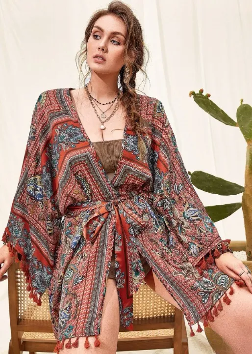Nice Fringe Boho Kimono Earthy Colours sold by Boho Mood product image thumbnail 5