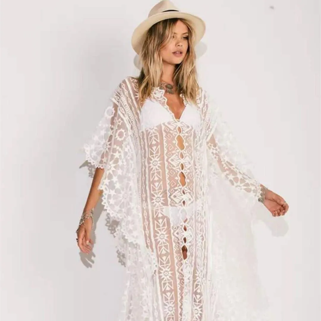 White Summer Beach Dress sold by Boho Mood product image thumbnail 2