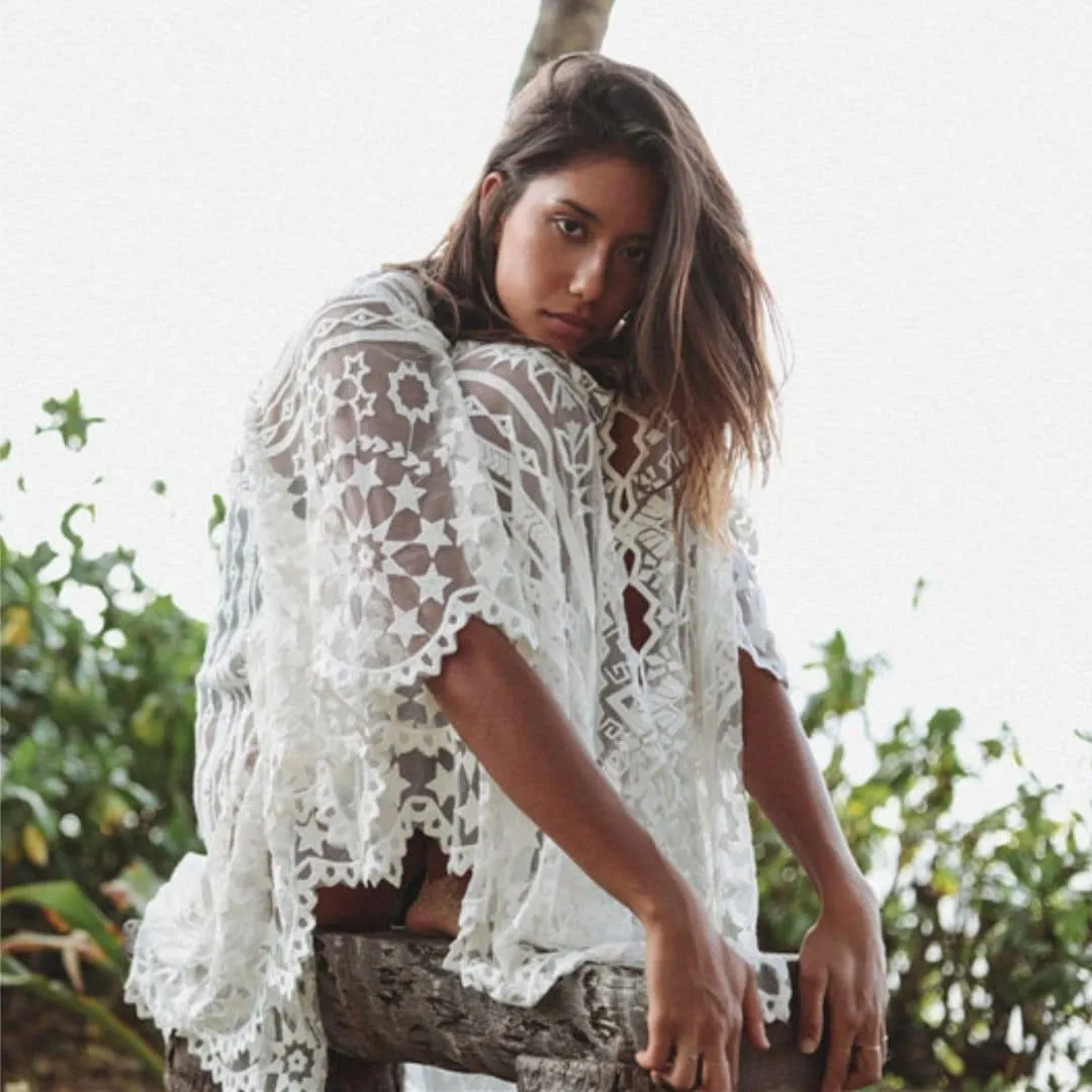 White Summer Beach Dress sold by Boho Mood product image thumbnail 3