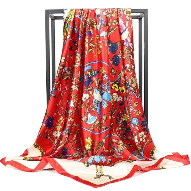 Boho Love Red Scarf Floral print sold by Boho Mood