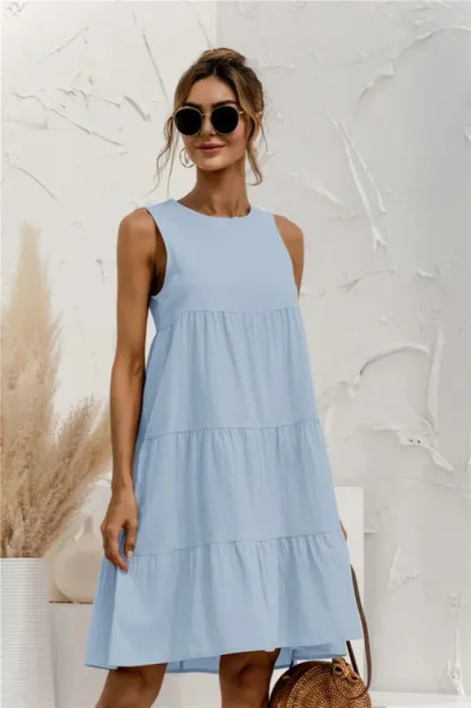 Bohemian Mini Dress in Blue sold by Boho Mood