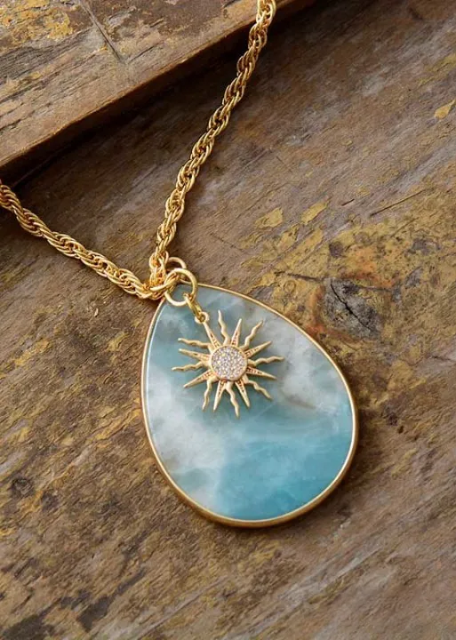 Boho Pendant Necklace Gold Chain sold by Boho Mood product image thumbnail 3