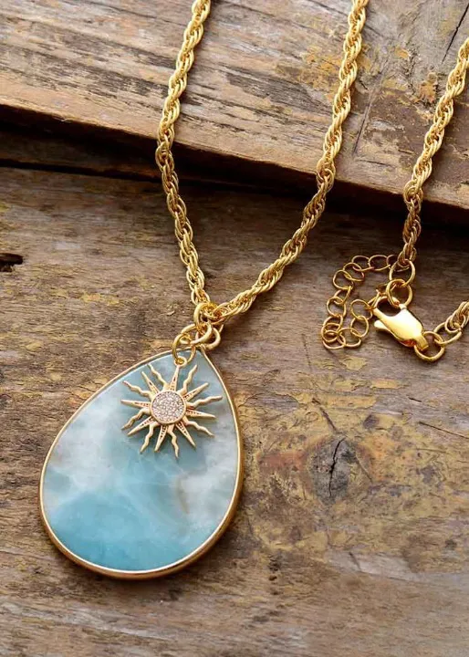 Boho Pendant Necklace Gold Chain sold by Boho Mood product image thumbnail 2