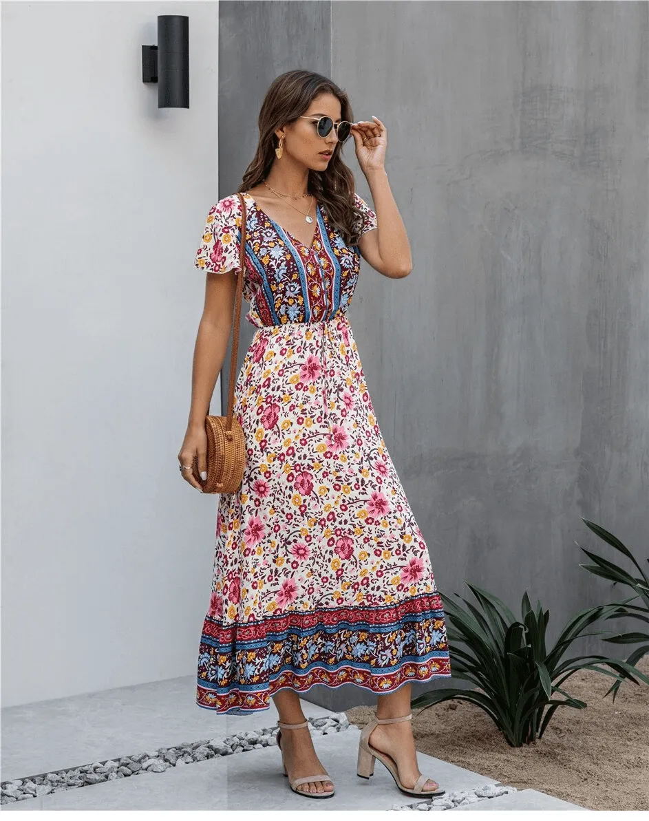 Boho Floral Maxi Dress sold by Boho Mood product image thumbnail 4