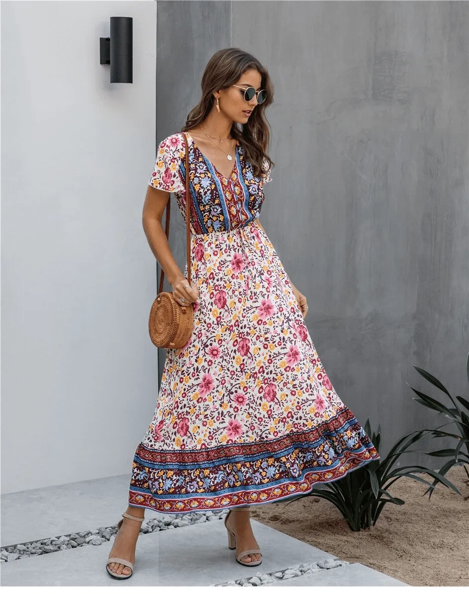 Boho Floral Maxi Dress sold by Boho Mood product image thumbnail 3
