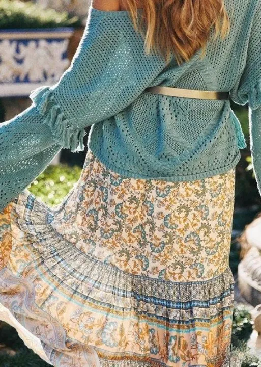 Summer Maxi Skirt Boho Floral sold by Boho Mood product image thumbnail 4