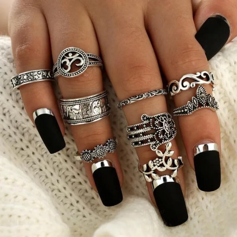 Boho Midi Finger Ring Set sold by Boho Mood product image thumbnail 2