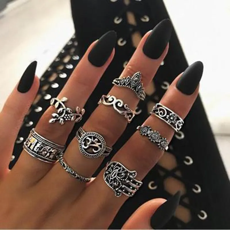Boho Midi Finger Ring Set sold by Boho Mood