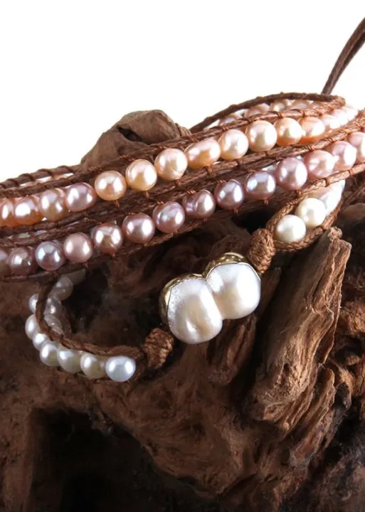 Boho Wrap Bracelet - Natural Perl sold by Boho Mood product image thumbnail 2
