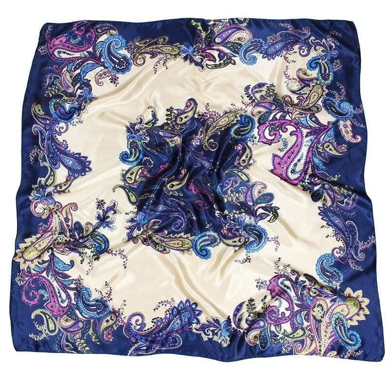 Boho Beige Scarf Vintage blue print sold by Boho Mood product image thumbnail 2