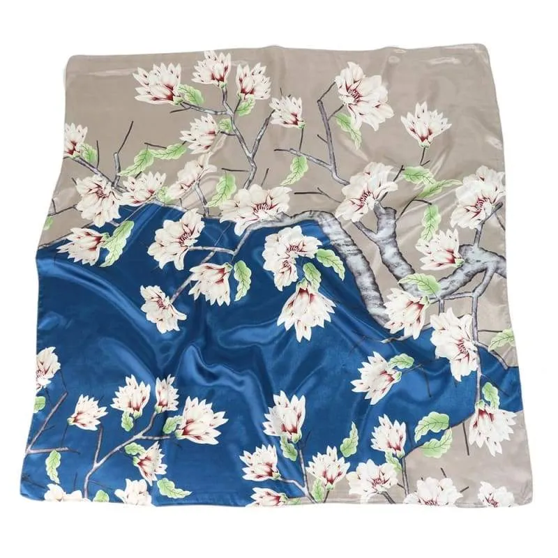 Blue Beige boho Scarf with floral pattern sold by Boho Mood product image thumbnail 2