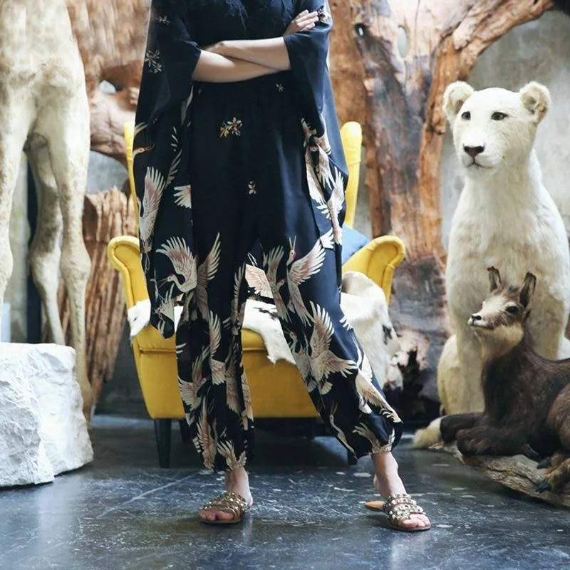 Boho Loose Pant Streetwear Casual dove print sold by Boho Mood