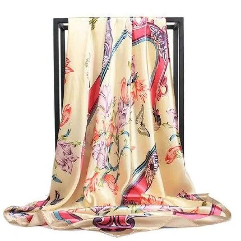 Beige Scarf floral in Boho fashion sold by Boho Mood