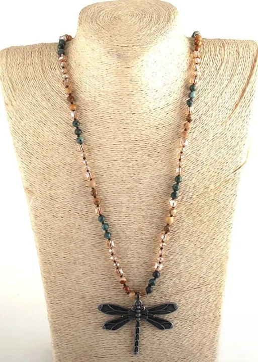 Boho Beaded Necklace - Dragonfly Pendant sold by Boho Mood product image thumbnail 2