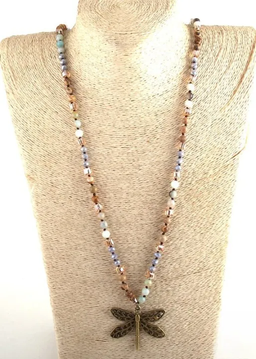 Boho Beaded Necklace - Dragonfly Pendant sold by Boho Mood product image thumbnail 3