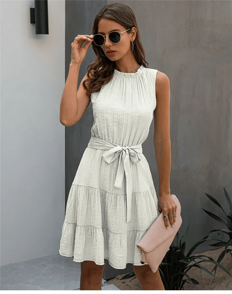 White Boho Chic Mini Dress sold by Boho Mood product image thumbnail 4