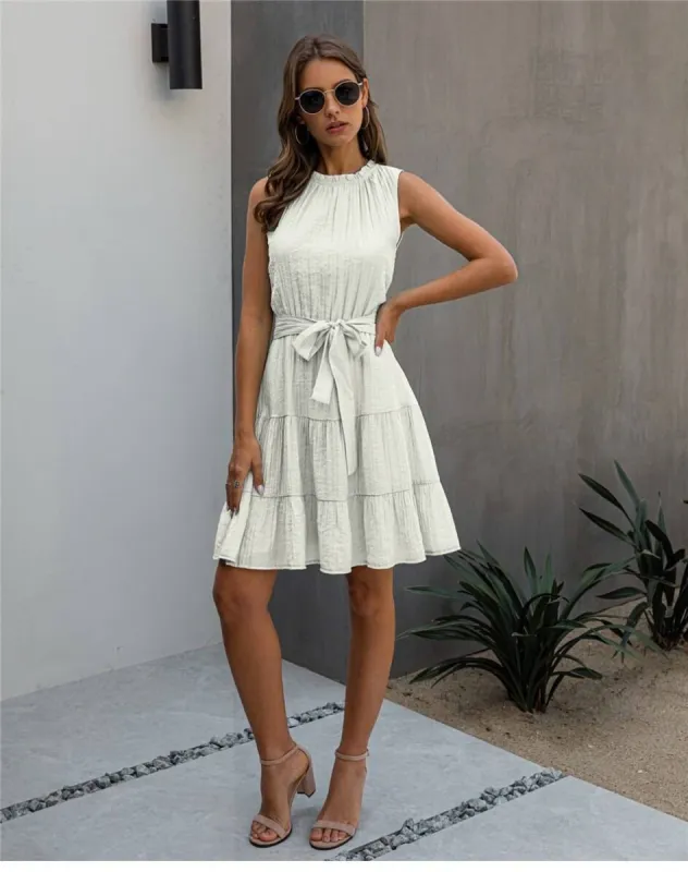White Boho Chic Mini Dress sold by Boho Mood