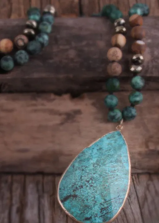 Long Boho Necklace Natural Stone sold by Boho Mood product image thumbnail 3