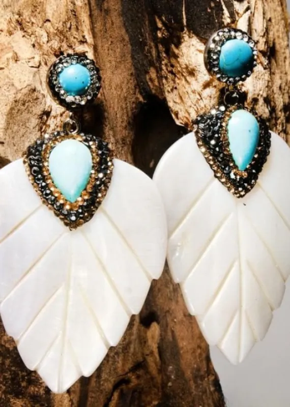 Boho Leaf Drop Earrings sold by Boho Mood