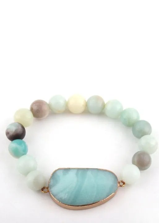 Boho Bracelet - Amazonite Natural Stone sold by Boho Mood