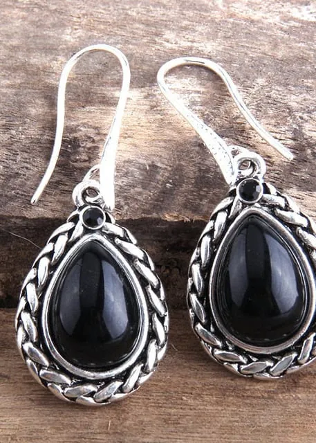 Black Silver Boho Dangle Earrings sold by Boho Mood product image thumbnail 3