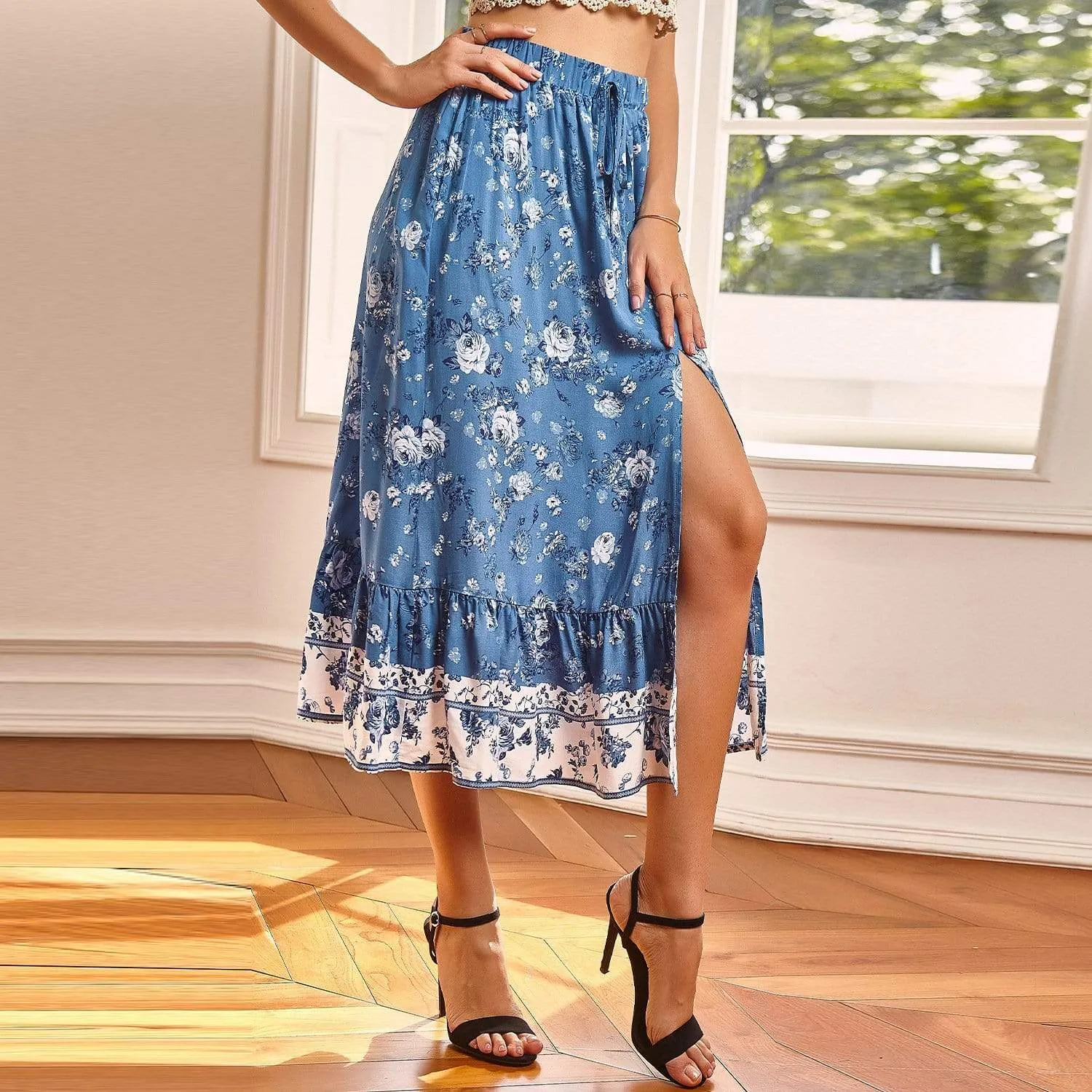 Boho Flared Skirt with a Split sold by Boho Mood product image thumbnail 5