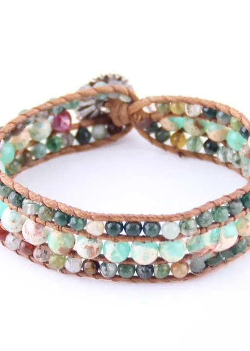 Leather Wrap Boho Bracelet - Natural Stone sold by Boho Mood product image thumbnail 4