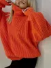 Red Boho Oversize Turtleneck Sweater sold by Boho Mood