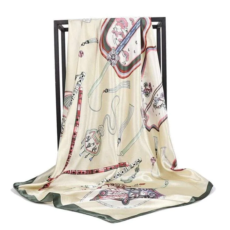 Fashionable Boho Beige Scarf Printed pattern sold by Boho Mood